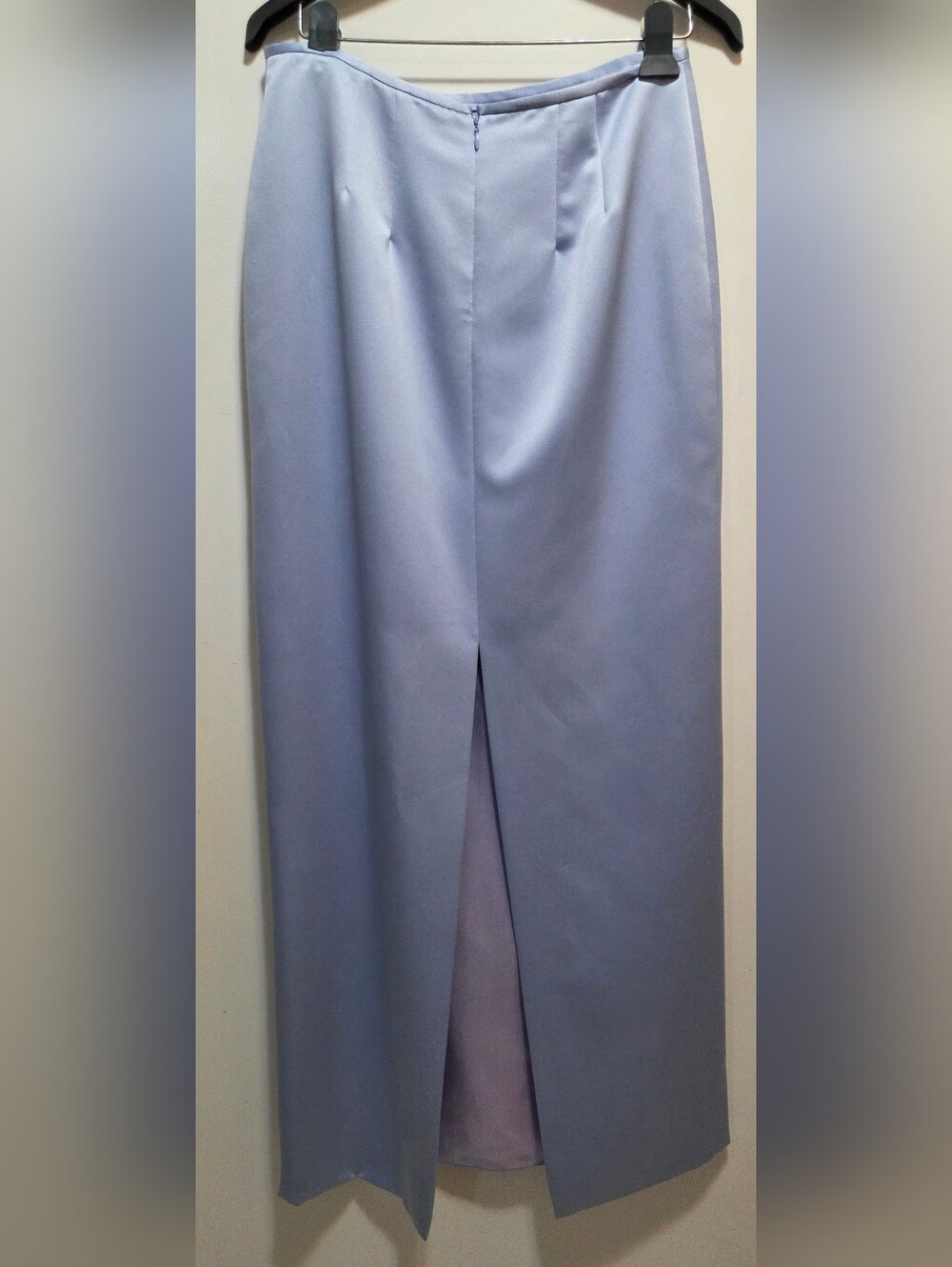 Refined Steel Blue High-Waist Pencil Skirt - Picture 2 of 6